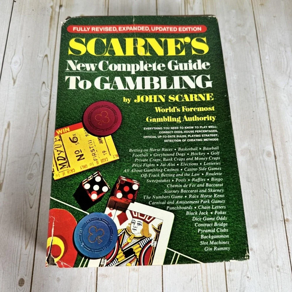 Scarne's New Complete Guide‎ to Gambling by John Scarne 1974 Hardcover Vtg